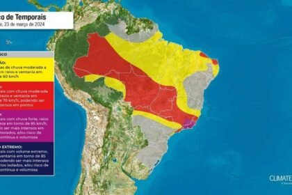 Risco de Temporais: grande parte do país está sob alerta, aponta Climatempo