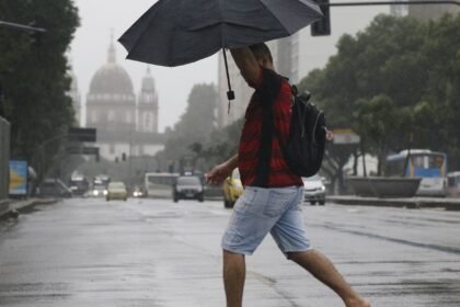 Em dia de chuva forte, capital fluminense tem ruas vazias