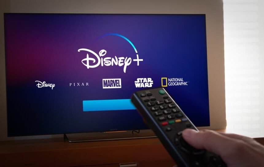 Imagem mostra a tela de uma televisão com todas as marcas de conteúdo do grupo Disney