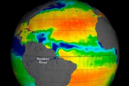 Imagem do planeta usada em pesquisa sobre efeito do El Niño no mar e oceano